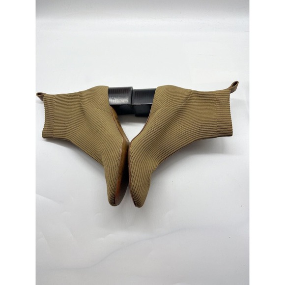 Everlane Khaki Day Glove Ribbed Knit Pull On Ankle Booties Women’s Size 7 - Picture 7 of 9